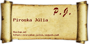 Piroska Júlia névjegykártya